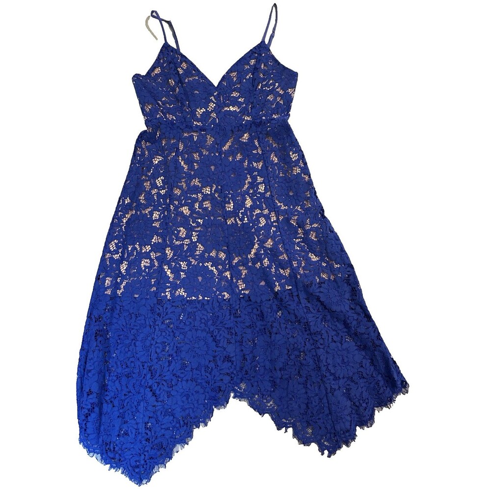 Lulus Royal Blue Lace Midi Dress Size Medium